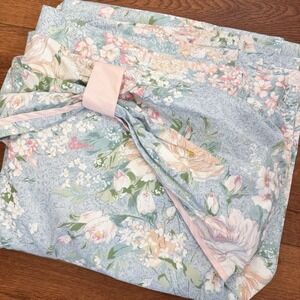 Vintage Croscill Tie Back Drape Curtain 74 X 73 Floral Girly Classic‎ Pink READ